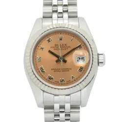ROLEX DATEJUST D-SERIES K18WG SS LADIES PINK RO 179174 #MM061