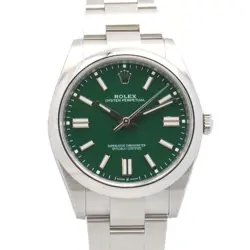 ROLEX OYSTER PERPETUAL RANDOM SERIAL SS MEN'S GREEN 124300 #MM020