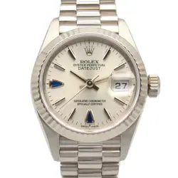 ROLEX DATEJUST P SERIAL K18WG LADIES 69 SAPPHIRE 79179 #MM019