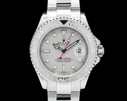 ROLEX 16622 YACHT MASTER PLATINUM BEZEL SS GRAY DIAL FULL SET