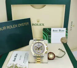 ROLEX - 40MM 18KT GOLD & STAINLESS DAYTONA SLATE INDEX 116523 - SANT BLANC