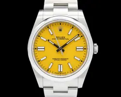 ROLEX 124300 OYSTER PERPETUAL SS YELLOW DIAL