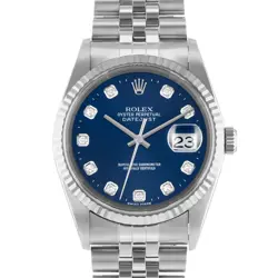 ROLEX DATEJUST 36, 16234, STEEL & GOLD, BLUE DIAMOND DIAL, JUBILEE BRACELET, ...