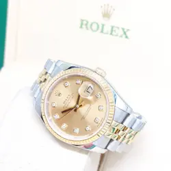 ROLEX 36MM 18K HALF YG CHAMPAGNE DIAMOND DATEJUST REF: 116233 (M SERIES)