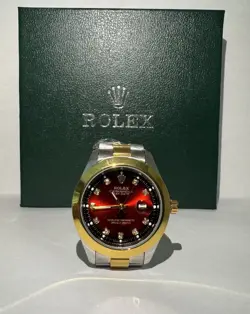 ROLEX DAY-DATE OYSTER PERPETUAL/RED FACE GOLD AND SILVER BAND