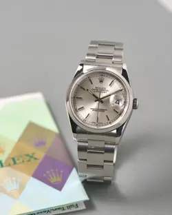 ROLEX DATEJUST 16200 SILVER STICK DIAL  D-SERIAL, FULL LINKS, PAPERWORK