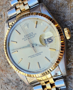1983 ROLEX DATEJUST 36 WATCH STEEL GOLD AUTOMATIC 16013 VINTAGE LUXURY
