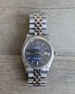 VINTAGE ROLEX DATEJUST 1603 BLUE DIAL MEN'S AUTOMATIC WATCH 1975