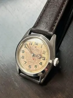 Rolex Oyster Speed ??King 40s Vintage Antique Beige Dial Hand Winding Wristwatch