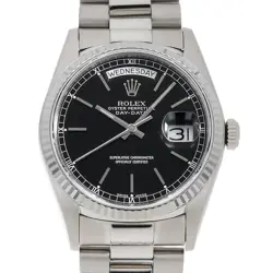 ROLEX DAY DATE 18039 BLACK BAR R NUMBER SECOND HAND MENS