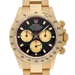 ROLEX COSMOGRAPH DAYTONA 116528 BLACK X GOLD K NUMBER SECOND HAND MENS