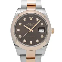 ROLEX DATEJUST 41 126301G CHOCOLATE BROWN/DIAMOND WATCH 676823