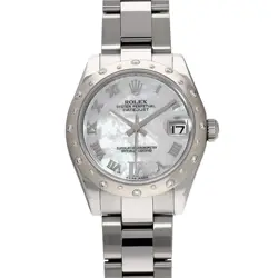 ROLEX DATEJUST 178344NR WHITE SHELL/DIAMOND WATCH 674809