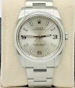 ROLEX OYSTER PERPETUAL 114200 34MM SILVER DIAL STAINLESS STEEL