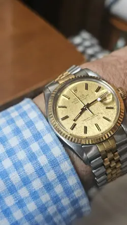 VINTAGE ROLEX DATEJUST 16013 CHAMPAGNE LINEN DIA;L MEN'S AUTOMATIC WATCH 1984