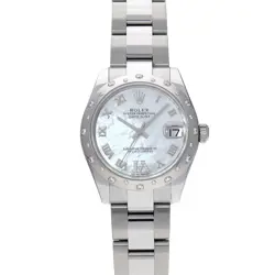 ROLEX DATEJUST 178344NR WHITE SHELL/DIAMOND WATCH 677201