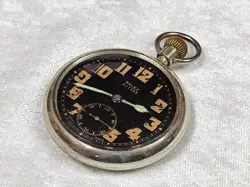 ROLEX MILITARY ANTIQUE POCKET WATCH WITH BLACK  DIAL