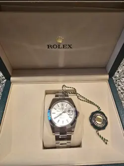 ROLEX DATEJUST 126300, 41MM, STAINLESS STEEL, SILVER BAZEL UNWORN, UNSIZED