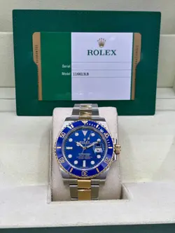 ROLEX SUBMARINER 'BLUESY' 116613LB 18K YELLOW GOLD AND STAINLESS STEEL COMPLETE