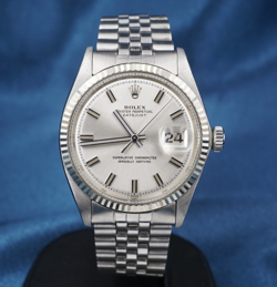 ROLEX DATEJUST 14K SS 36MM SILVER LUME DIAL JUBILEE 1601 WARRANTY 1968 W1188