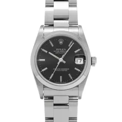ROLEX DATEJUST 68240 BLACK WATCH 677219