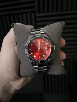 ROLEX MEN'S DATEJUST OYSTER WATCH 36MM RED