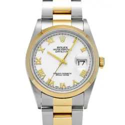 ROLEX DATEJUST 16203 P NO. 2000 MEN'S STAINLESS STEEL & GOLD WATCH