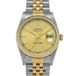 ROLEX DATEJUST 16233 CHAMPAGNE DIAL 36MM MEN'S WATCH LUXURY USED