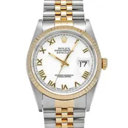 ROLEX DATEJUST 16233 U-NUMBER 1997 MENS WHITE DIAL 36MM AUTOMATIC LUXURY WATCH