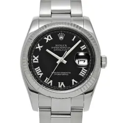 ROLEX DATEJUST 116234 V MEN'S BLACK DIAL 36MM STAINLESS STEEL USED