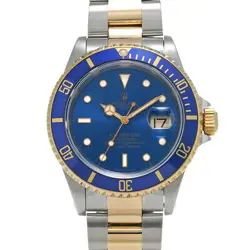 USED ROLEX SUBMARINER DATE 16613 BLUE CASE: 40×40MM MEN'S WATCH #108015