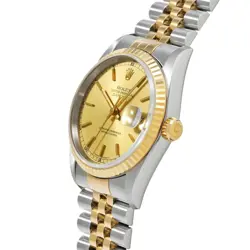 ROLEX DATEJUST 16233 T-NUMBER MEN'S CHAMPAGNE DIAL 100M WATERPROOF USED