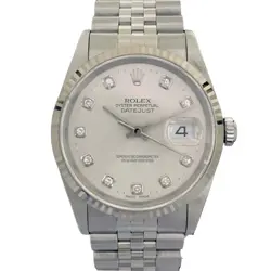 ROLEX DATEJUST 16234G AUTOMATIC SILVER DIAL MEN'S WATCH
