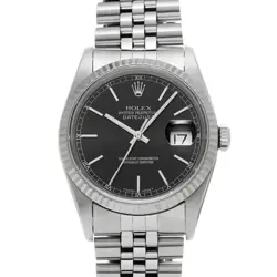 ROLEX DATEJUST 16234 BLACK DIAL MEN'S WATCH 36MM CAL.3100, 1996 USED