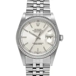 ROLEX DATEJUST 16234 MENS WATCH SILVER DIAL 2000 MODEL USED