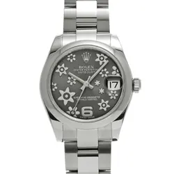 ROLEX DATEJUST 178240 UNISEX WATCH GREY FLOWER DIAL STAINLESS STEEL AUTOMATIC