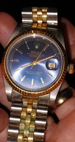 ROLEX DATEJUST 16233 TWO TONE BLUE DIAL 18K/STAINLESS - YEAR 2000 - MEN'S