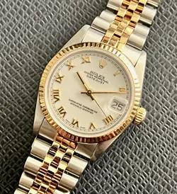 ROLEX LADIES DATEJUST 31MM 68273 FLUTED BEZEL JUBILEE WHITE ROMAN DIAL