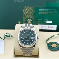 ROLEX DATEJUST  41MM MINT GREEN MEN'S WATCH - 16014