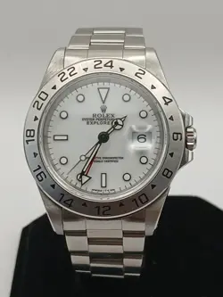 ROLEX EXPLORER 2 II 16570 GMT POLAR WHITE DIAL 40MM BRACELET 3185 U.S. SELLER