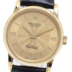 ROLEX CELLINI 6111 18K YELLOW GOLD GOLD DIAL QUARTZ LADIES WATCH_893009