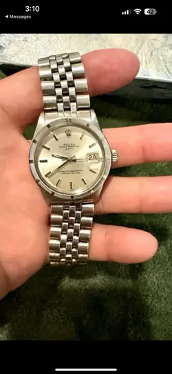 Rolex Oyster Datejust 1501 Silver Jubilee Bracelet with Silver Bezel