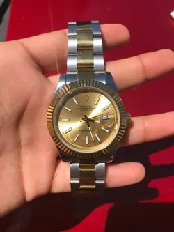 ROLEX DATEJUST TWO TONE OYSTER BAND WITH CHAMPAGNE DIAL 41MM