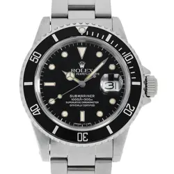 ROLEX SUBMARINER Date 16800 Black Frozen Dial All Tritium 72 Number second h...
