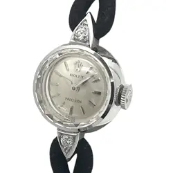 ROLEX PRECISION LUG DIAMOND K18WG 18K 750 MANUAL WIND LADIES SILVER DIAL ROLEX A