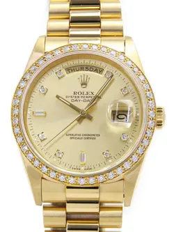ROLEX DAY-DATE 11P & BEZEL DIAMOND 18348A L MEN #T009