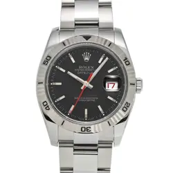 ROLEX DATEJUST TURN-O-GRAPH 116264 BLACK WATCH 678070