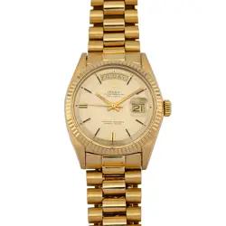 ROLEX 1803 DAY-DATE 36 18K GOLD CHAMPAGNE LINEN DIAL 36MM 1971