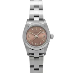 ROLEX OYSTER PERPETUAL 76080 PINK CASE SIZE 2424MM LADIES USED WATCH #71127