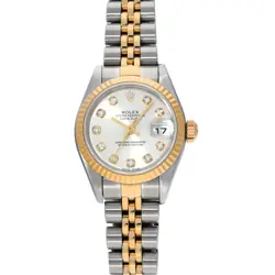 ROLEX DATEJUST 79173G SILVER CASE SIZE 2626MM LADIES USED WATCH #71267